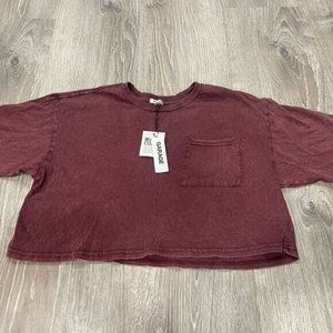 New Maroon Garage 1/2 Shirt Small OC22